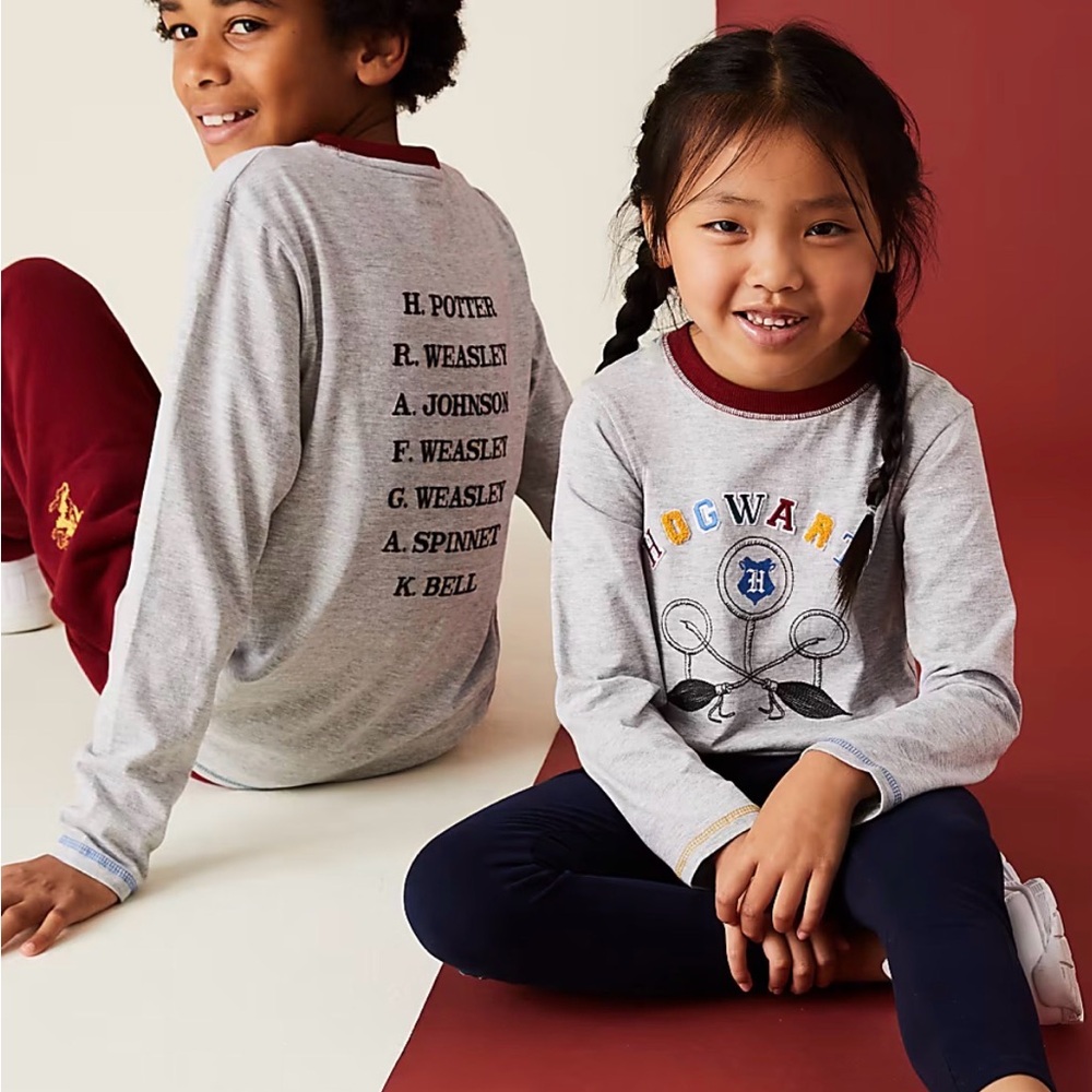 Harry Potter Hogwarts M&S Wizarding World Cotton Rich Top 9-10 Y‎ Long Sleeve